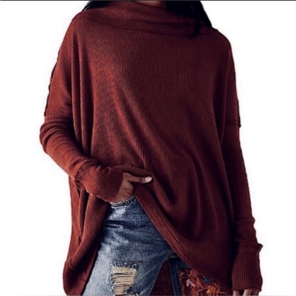Free People Sweaters - NWT Free People Juicy Long Sleeve Shirt Color Plum